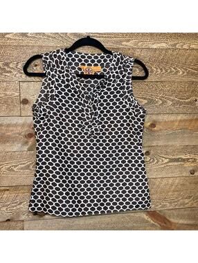 Tory Burch sleeveless Top Blouse Brown Silk Round Neck Size 2